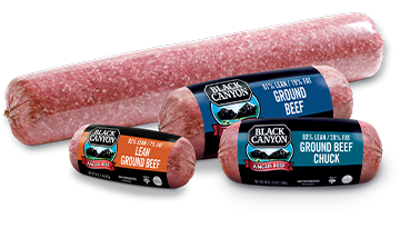 Assorted Black Canyon ground beef chubs in different varieties