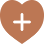 Icon of a gold heart with a white cross inside