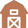Icon of a gold barn