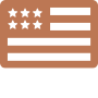 Icon of a gold and white American flag
