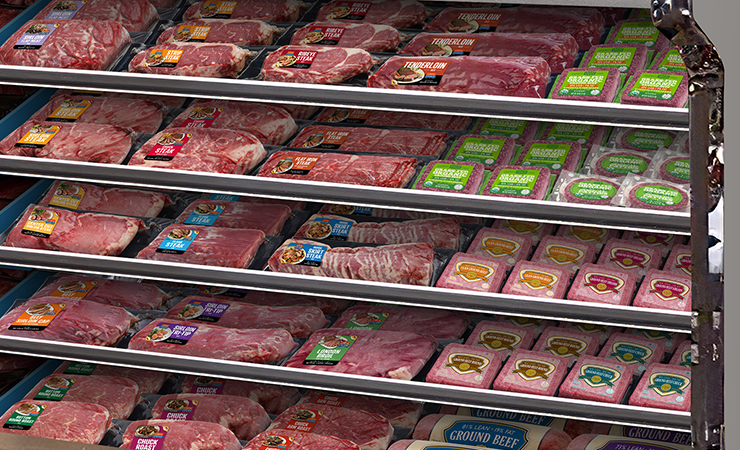 SmartStock Solutions high-volume meat case example.