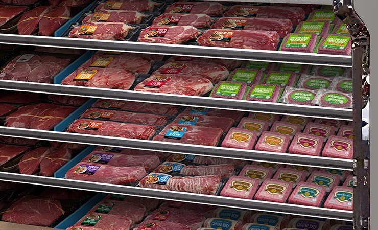 SmartStock Solutions standard meat case example.
